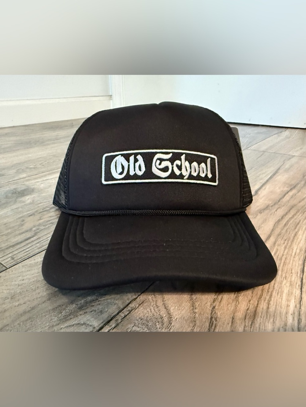 Black Trucker Hat with Old School patch